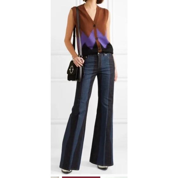 Sonia Rykiel Striped Denim 34FR (US Size 2) - Picture 1 of 5